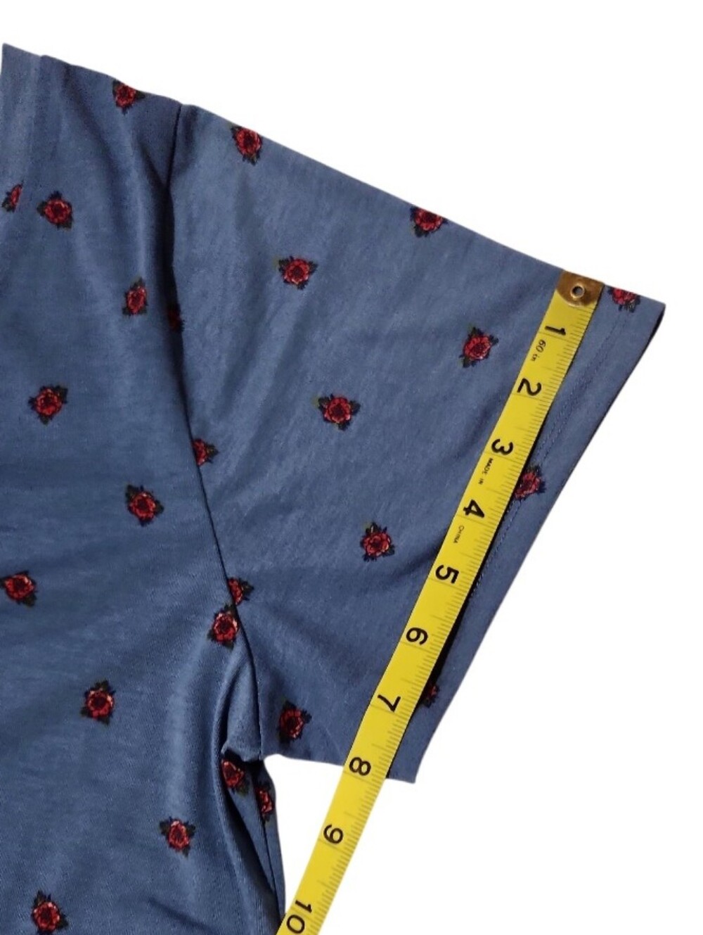 LuLaRoe Blue Tossed Tea Rose Floral Christy T (XL) - Picture 11 of 13
